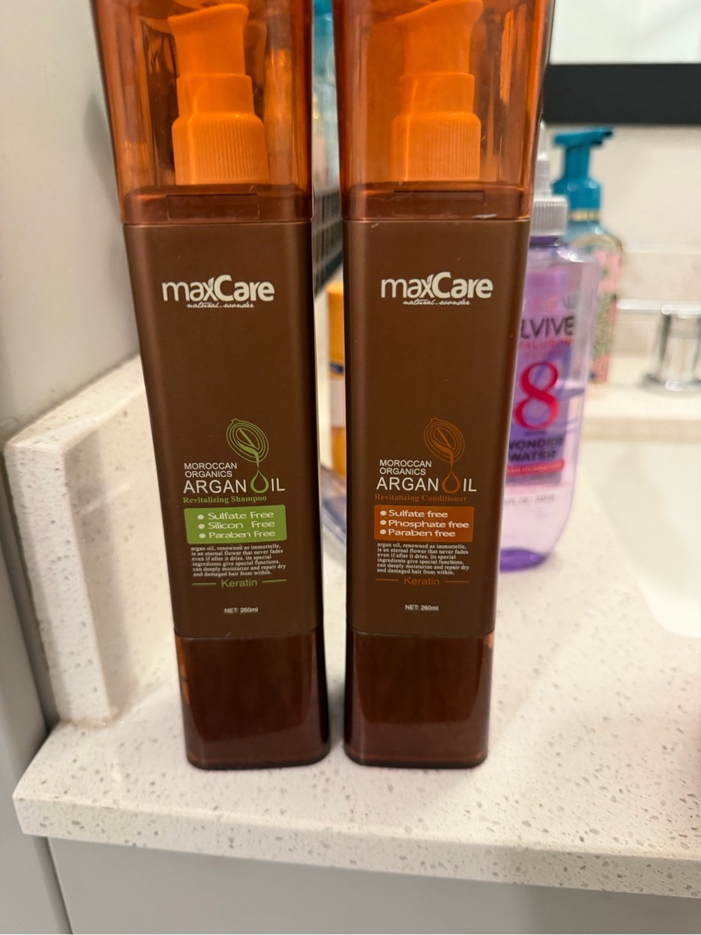 maxCare Moroccan Organics Argan Oil Shampoo - Brown & Orange Bottle